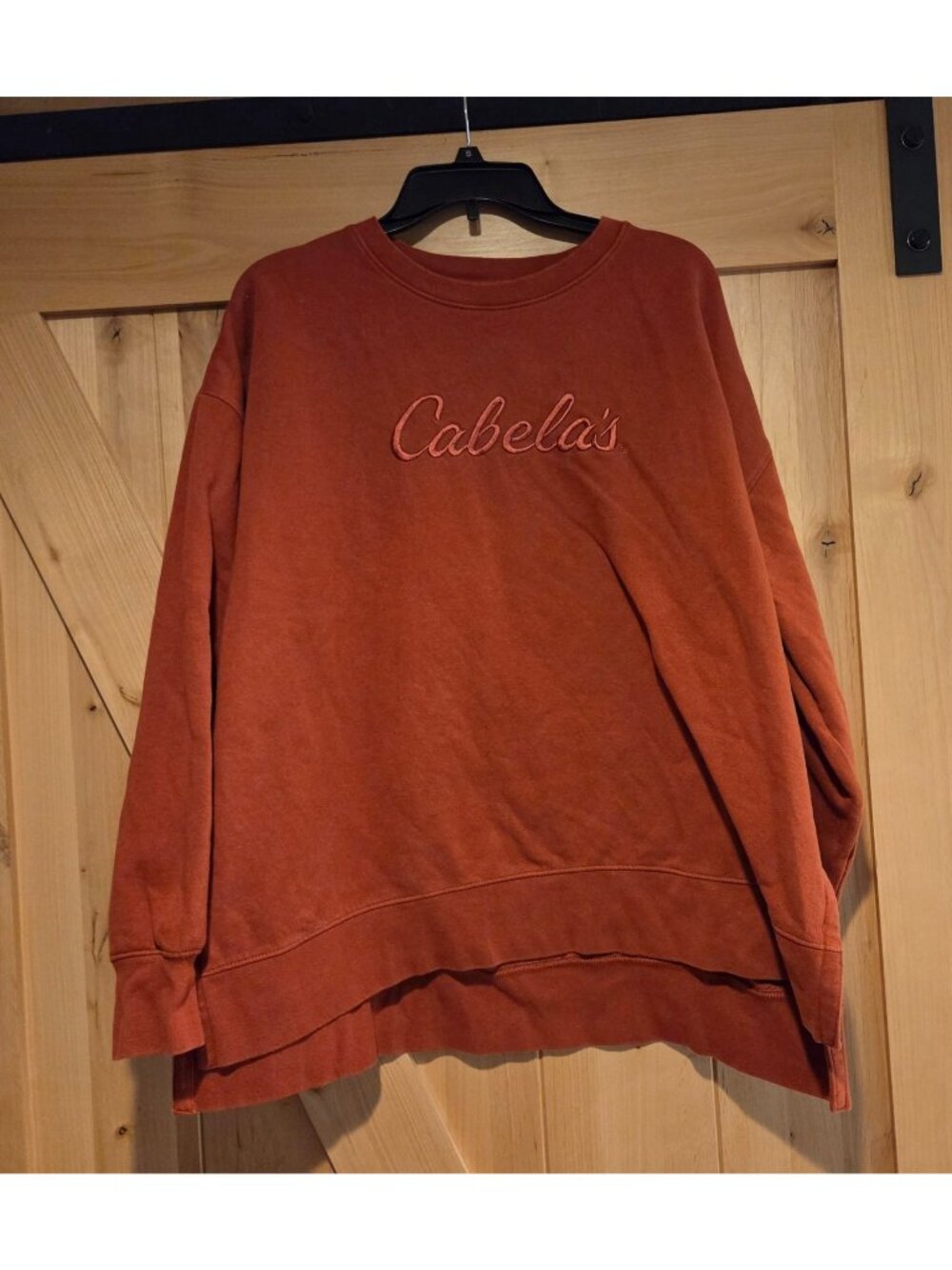 Cabelas Womens Size XXL Orange Sweatshirt Embroidered Logo